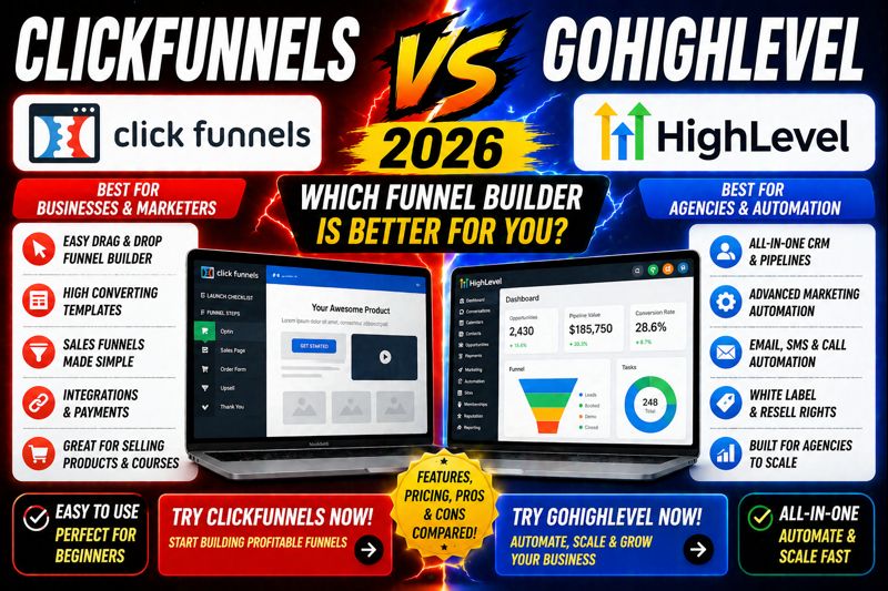 ClickFunnels vs GoHighLevel 2026